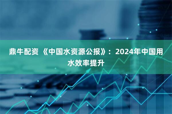 鼎牛配资 《中国水资源公报》：2024年中国用水效率提升